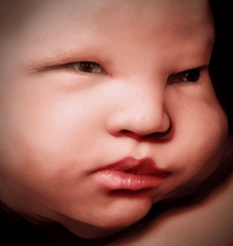 8k baby image with eyes open hyper-realistic