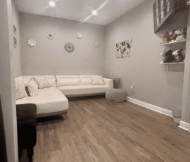 Modern ultrasound room offering comfort and privacy. Modern ultrasound examination room with cozy setup